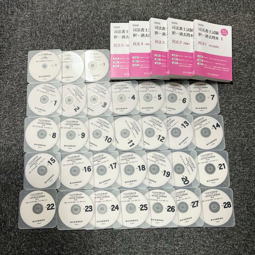 【過去問5冊セット】2026年 リアリスティック　司法書士試験　民法DVD