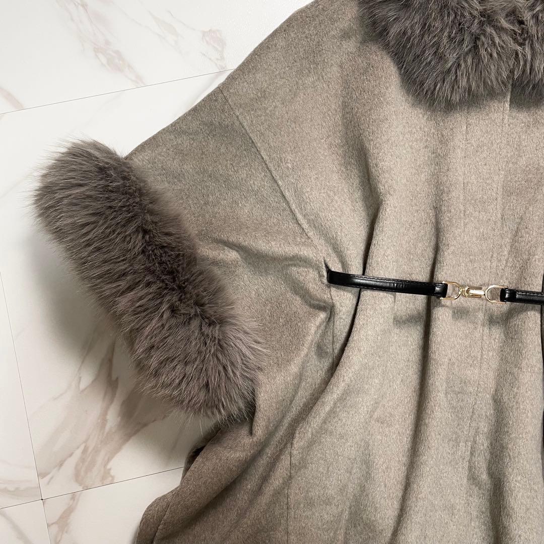 24AW✨SNIDEL スナイデル ファー付きミドルケープコート 3way