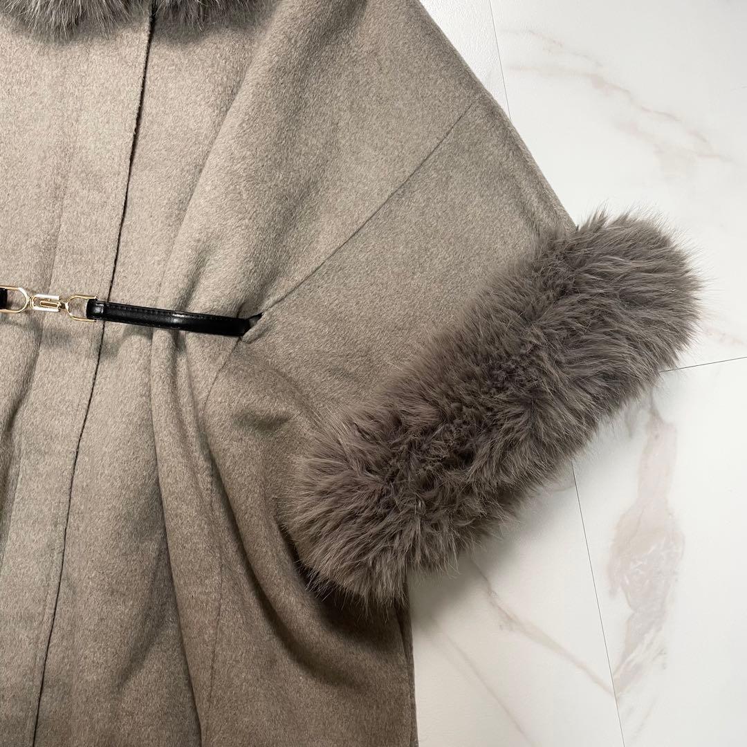 24AW✨SNIDEL スナイデル ファー付きミドルケープコート 3way