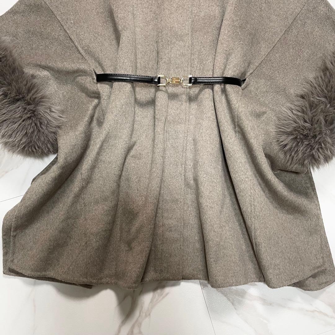 24AW✨SNIDEL スナイデル ファー付きミドルケープコート 3way