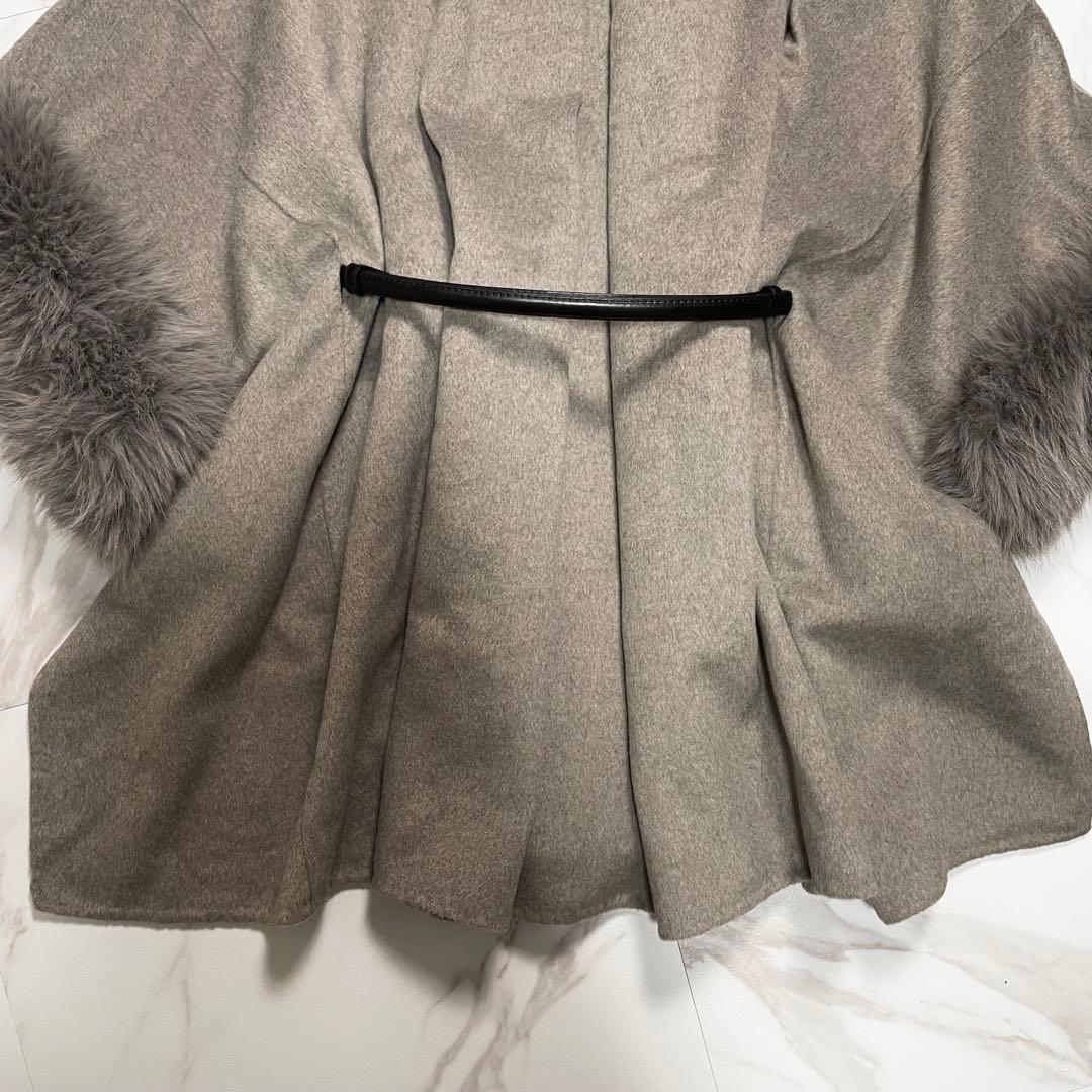 24AW✨SNIDEL スナイデル ファー付きミドルケープコート 3way