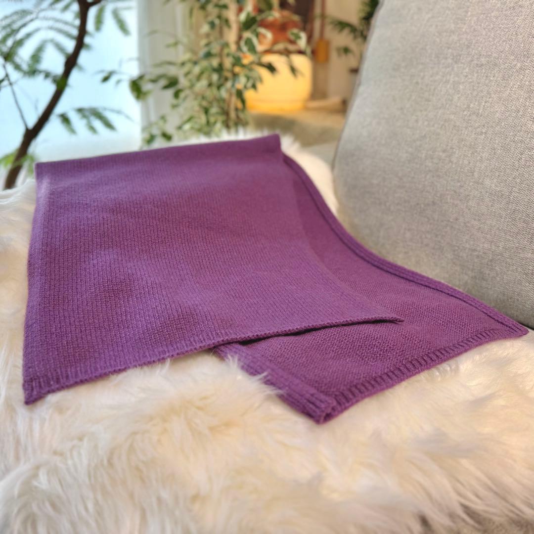 HERMES エルメス カシミヤ マフラー パープル
