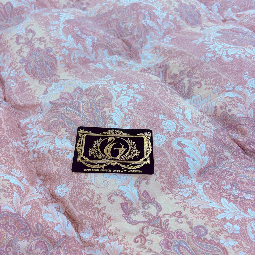 羽毛布団 ダブル ポーランド ホワイトマザーグース CH92103 ピンク