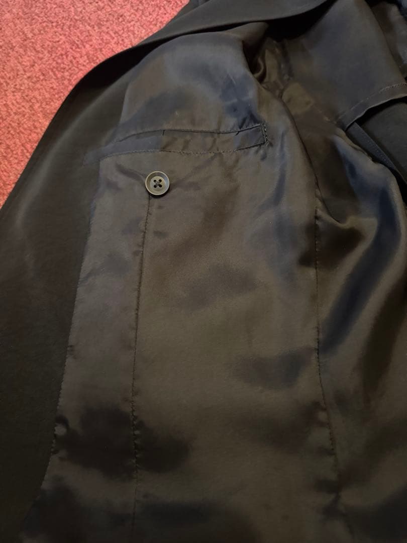 【未使用】Yohji Yamamoto ノーカラー ボタンレス ロングコート