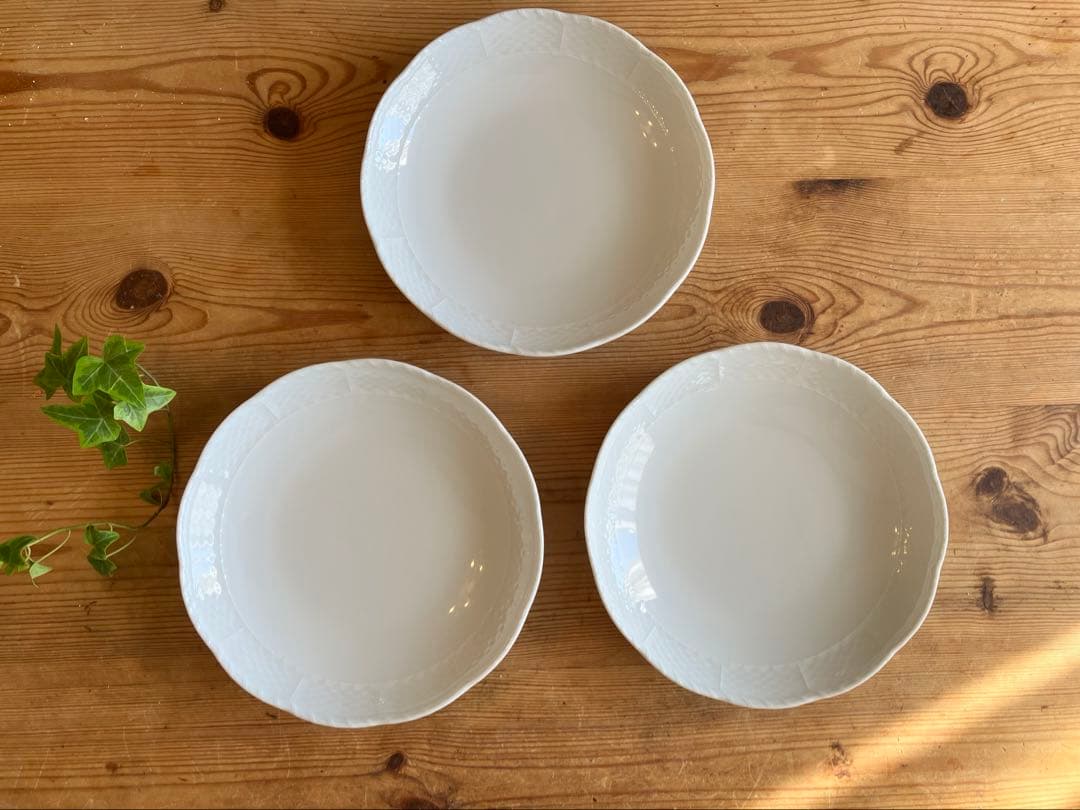 ジノリ　ベッキオホワイト　19ラウンドプレート×3