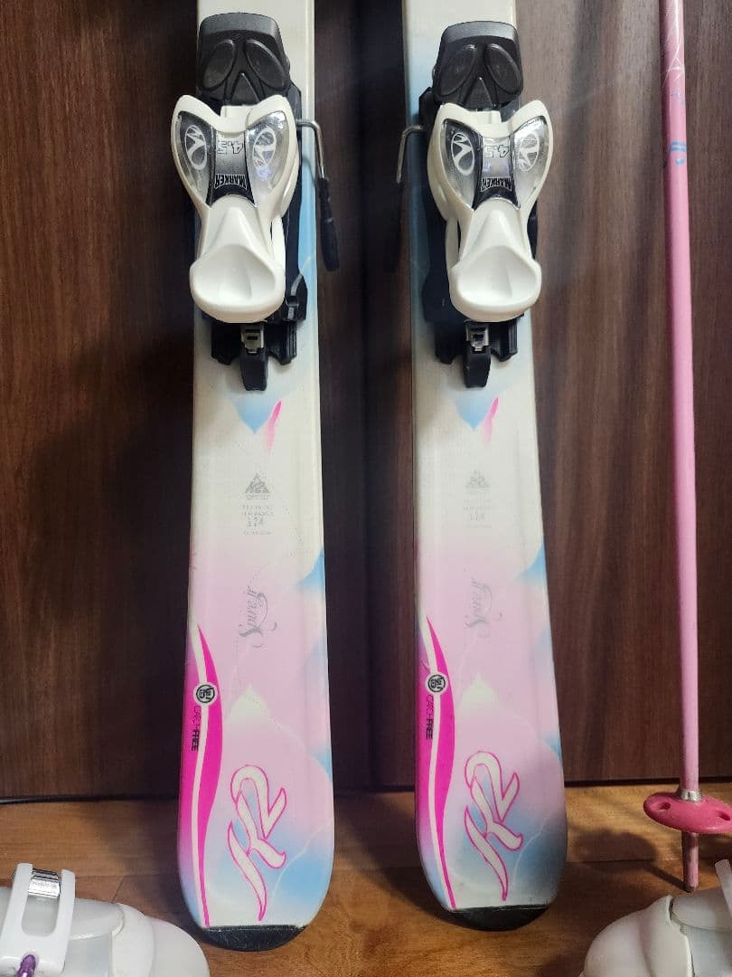 子供スキー4点セット スキー板124cm ブーツ21~22cm ストック90