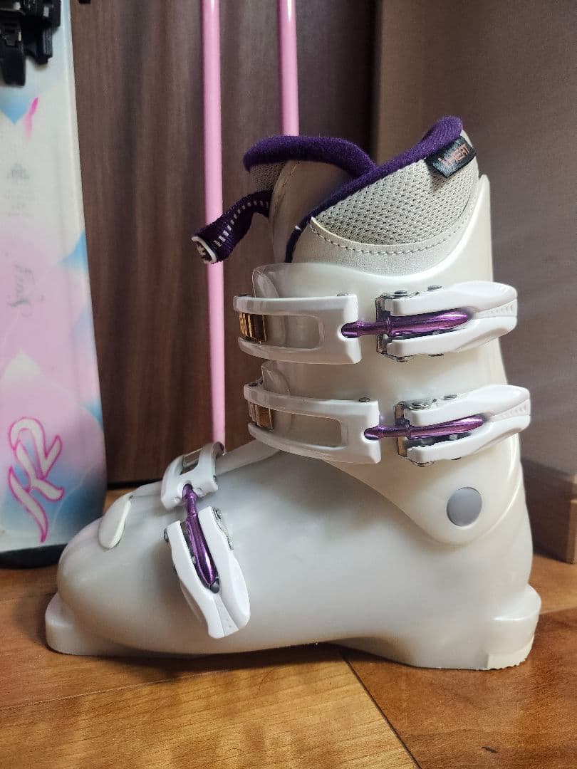 子供スキー4点セット スキー板124cm ブーツ21~22cm ストック90