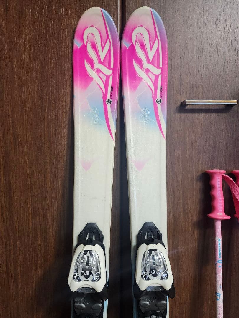 子供スキー4点セット スキー板124cm ブーツ21~22cm ストック90