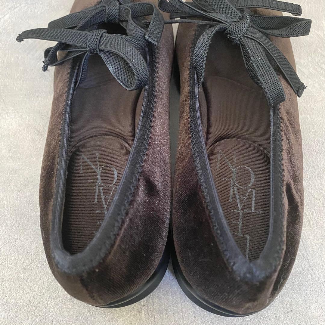 【美品】LE TALON ルタロン ダブルリボン バレーリーナ 22cm