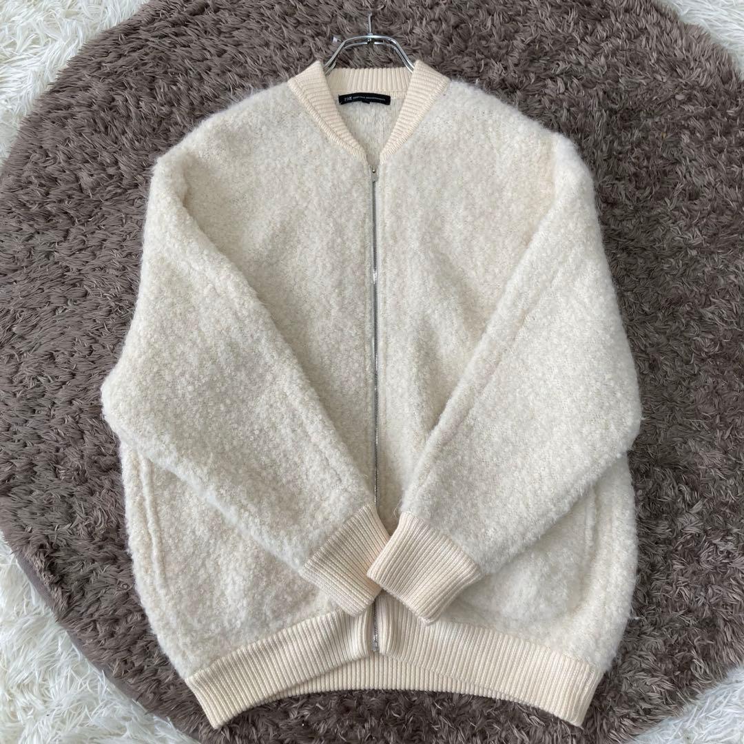 23区✨大きいサイズ2XL ボアコート　ブークレウール　アルパカ　ニット ジップ