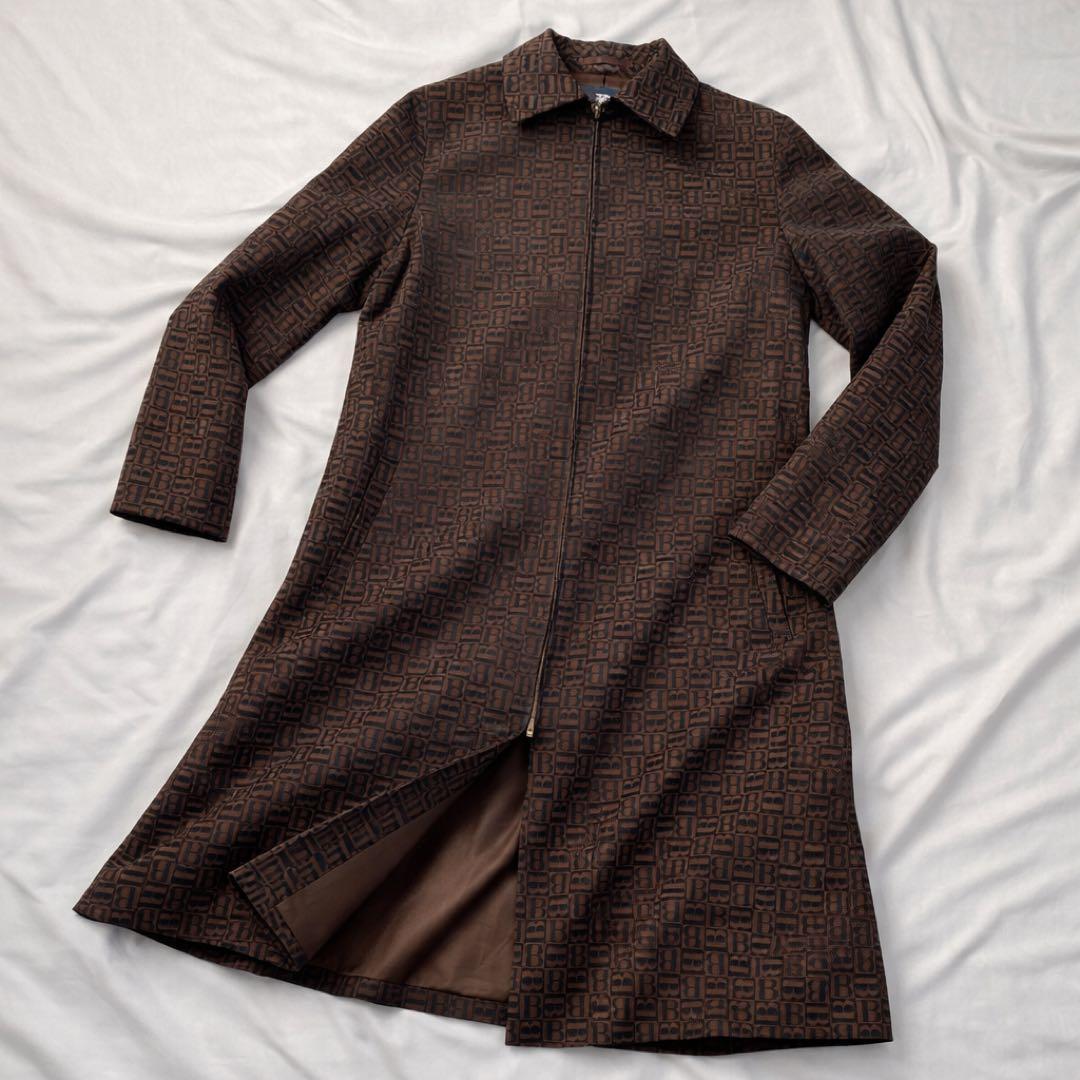 バーバリー ロンドン モノグラム 総柄 チェスターコート 40 ブラウン 美品