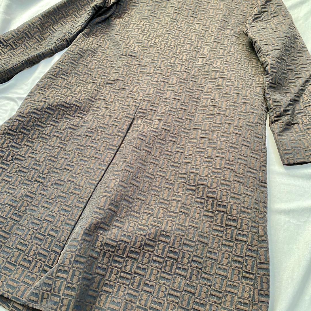 バーバリー ロンドン モノグラム 総柄 チェスターコート 40 ブラウン 美品