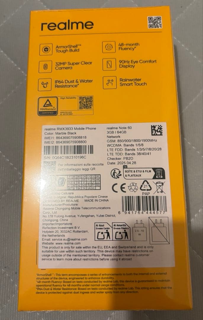 SIMフリー／realme Note60／ブルー／3＋64GB【未開封】