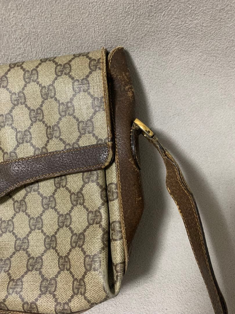 GUCCI 　ヴィンテージ　シェリーライン　GG柄　ショルダーバッグ　難あり
