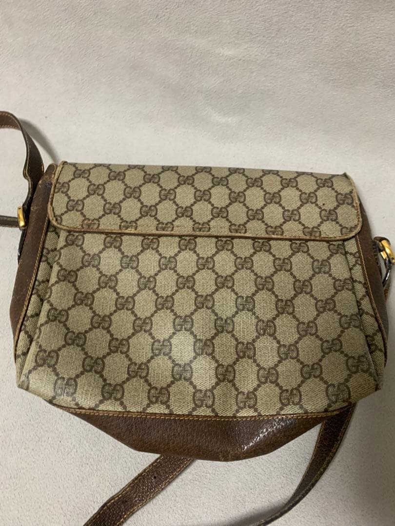 GUCCI 　ヴィンテージ　シェリーライン　GG柄　ショルダーバッグ　難あり