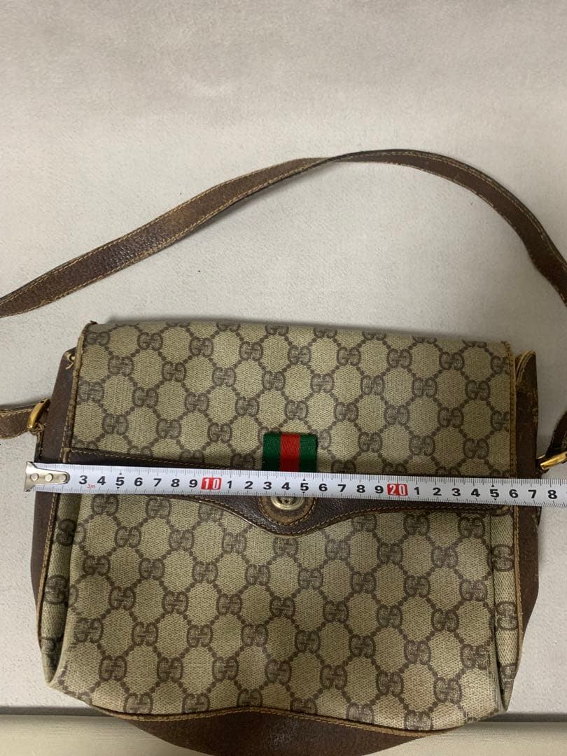 GUCCI 　ヴィンテージ　シェリーライン　GG柄　ショルダーバッグ　難あり