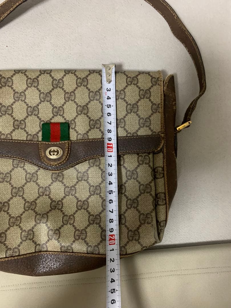 GUCCI 　ヴィンテージ　シェリーライン　GG柄　ショルダーバッグ　難あり