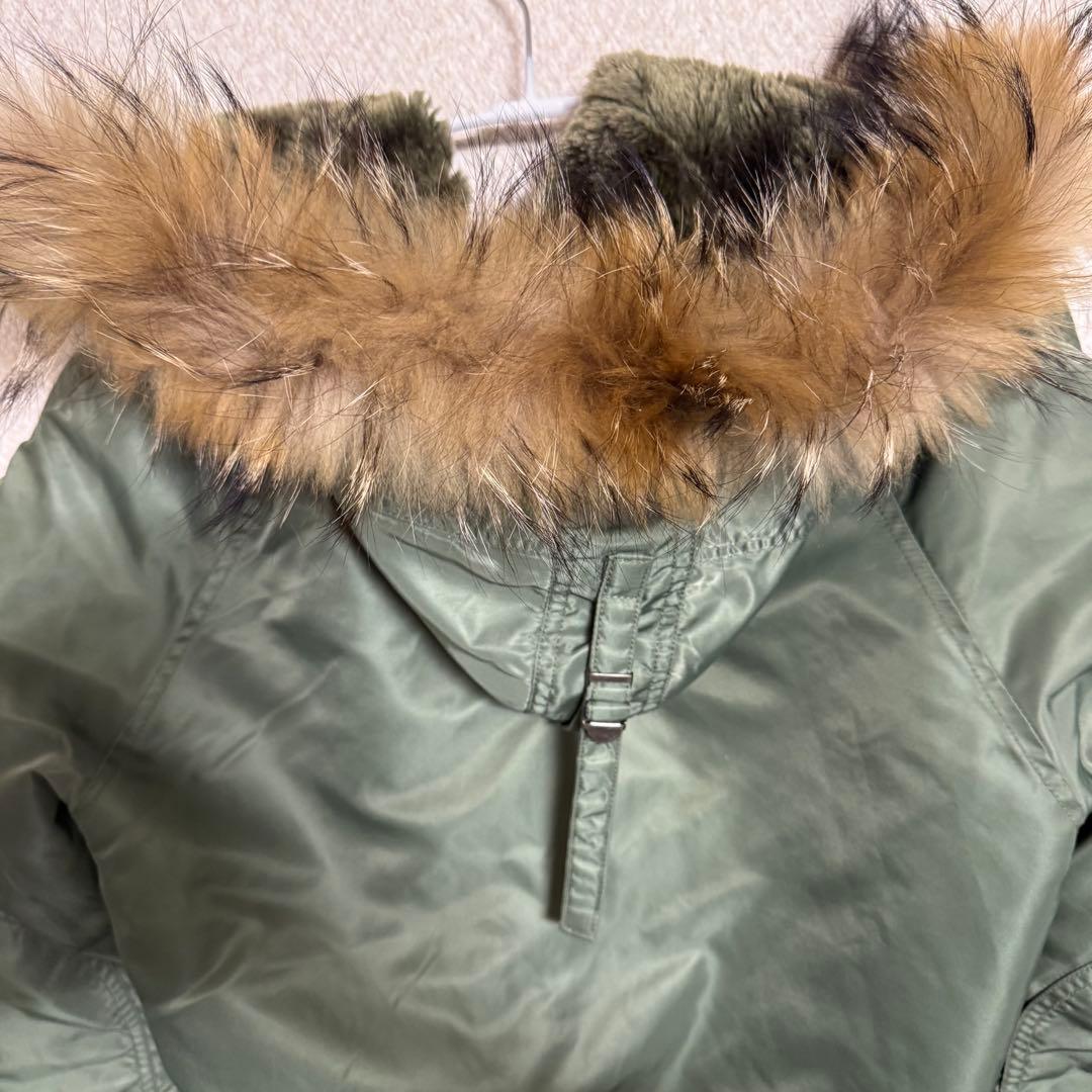 オリーブグリーン ミリタリージャケット ファー付き