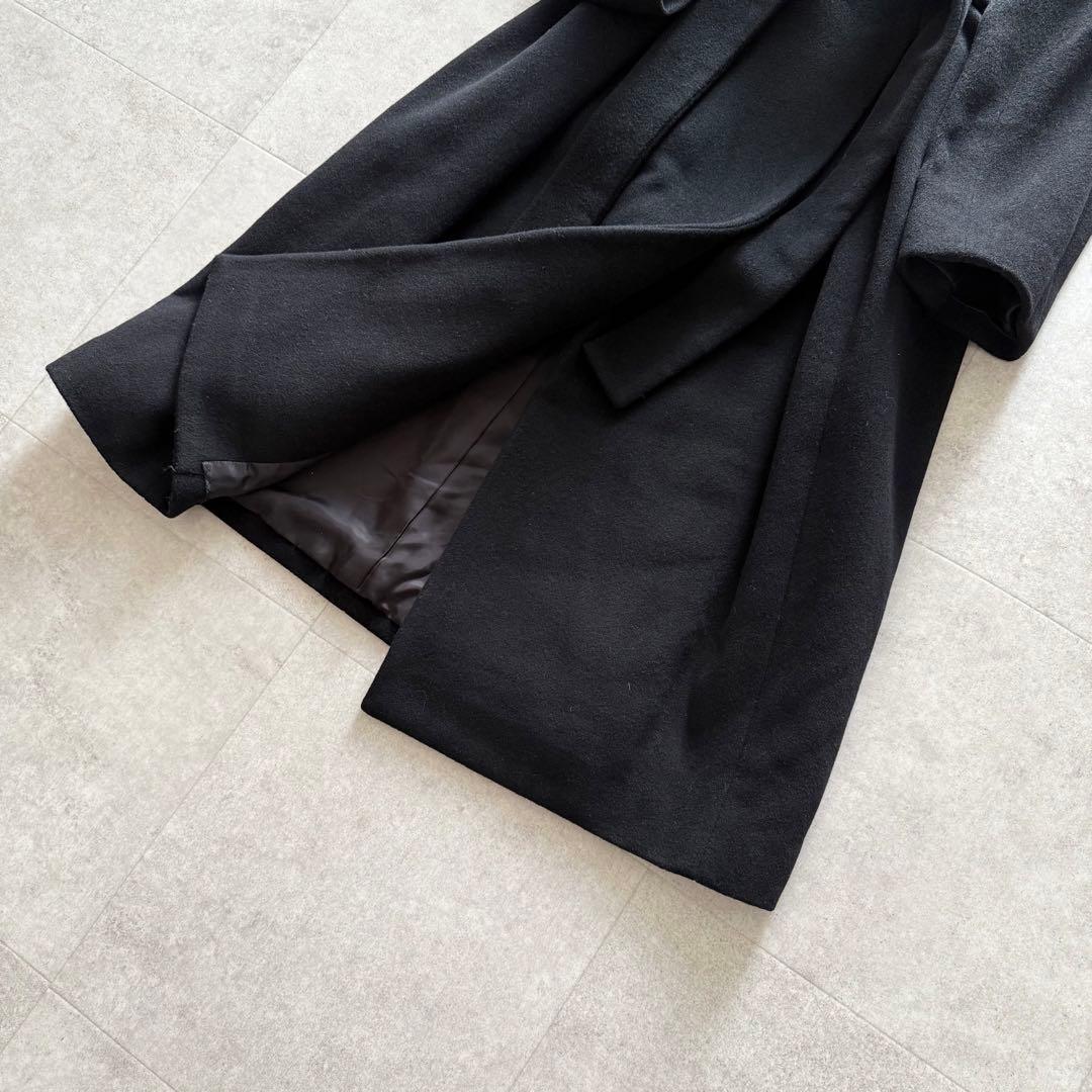 クロエ　ロングコート　ベルト　ウールカシミヤ　黒　42 大きいサイズ