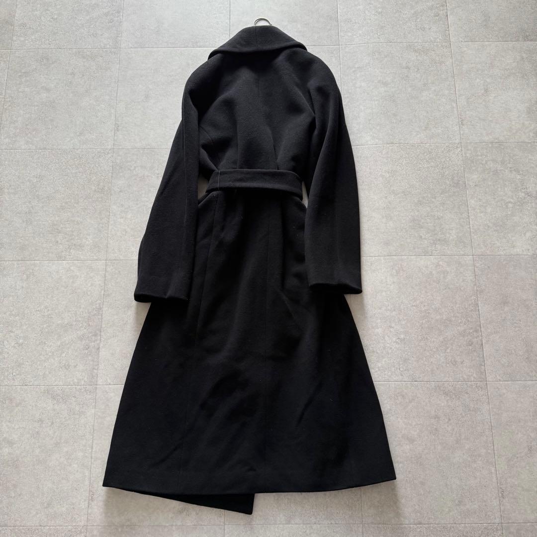 クロエ　ロングコート　ベルト　ウールカシミヤ　黒　42 大きいサイズ