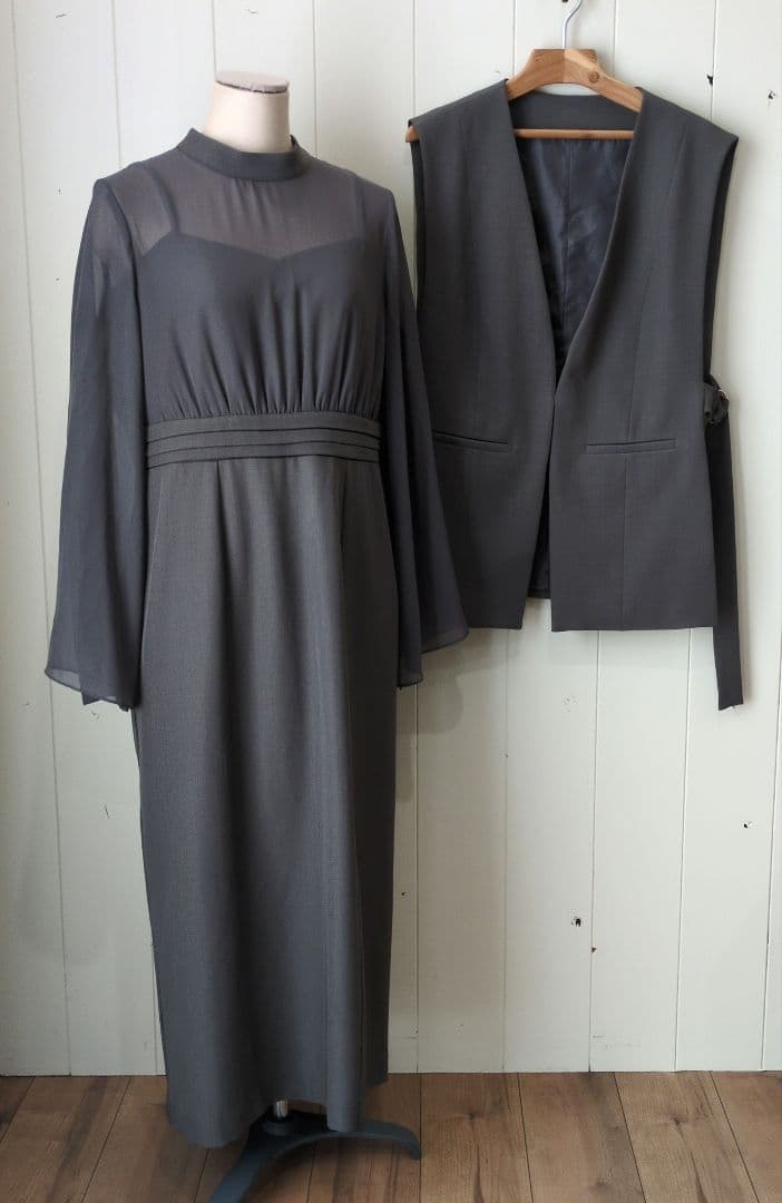 POUR VOUS プールヴー 5L ジレ付 結婚式 パーティー ドレス ワンピ