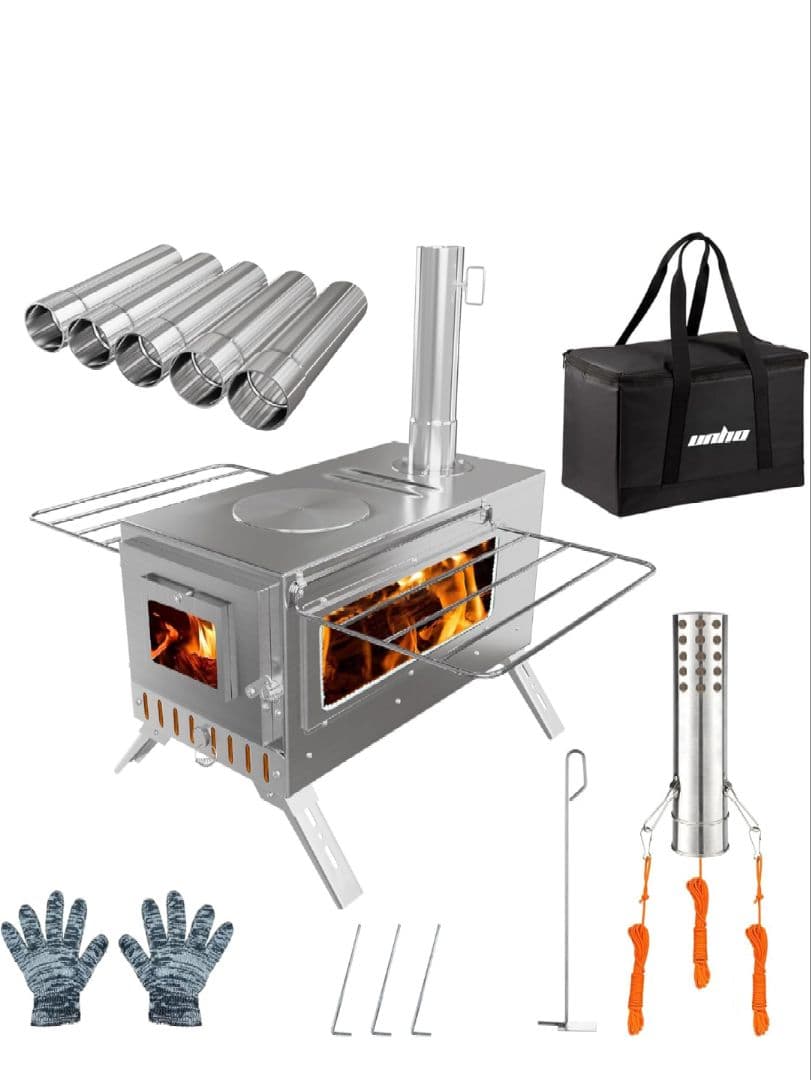 整備済 薪ストーブ ステンレス製 収納バッグ付き 新品