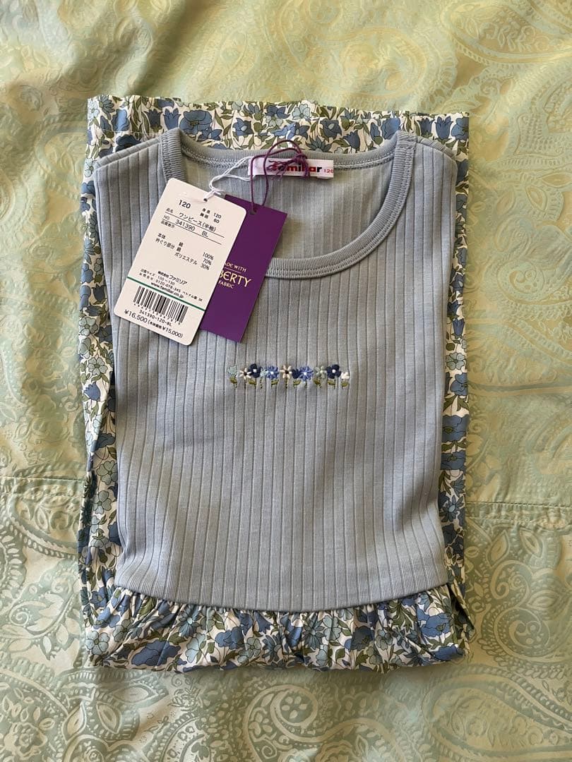 値下げ　タグ付き未使用品　ファミリア　リバティ プリント　ワンピース　120