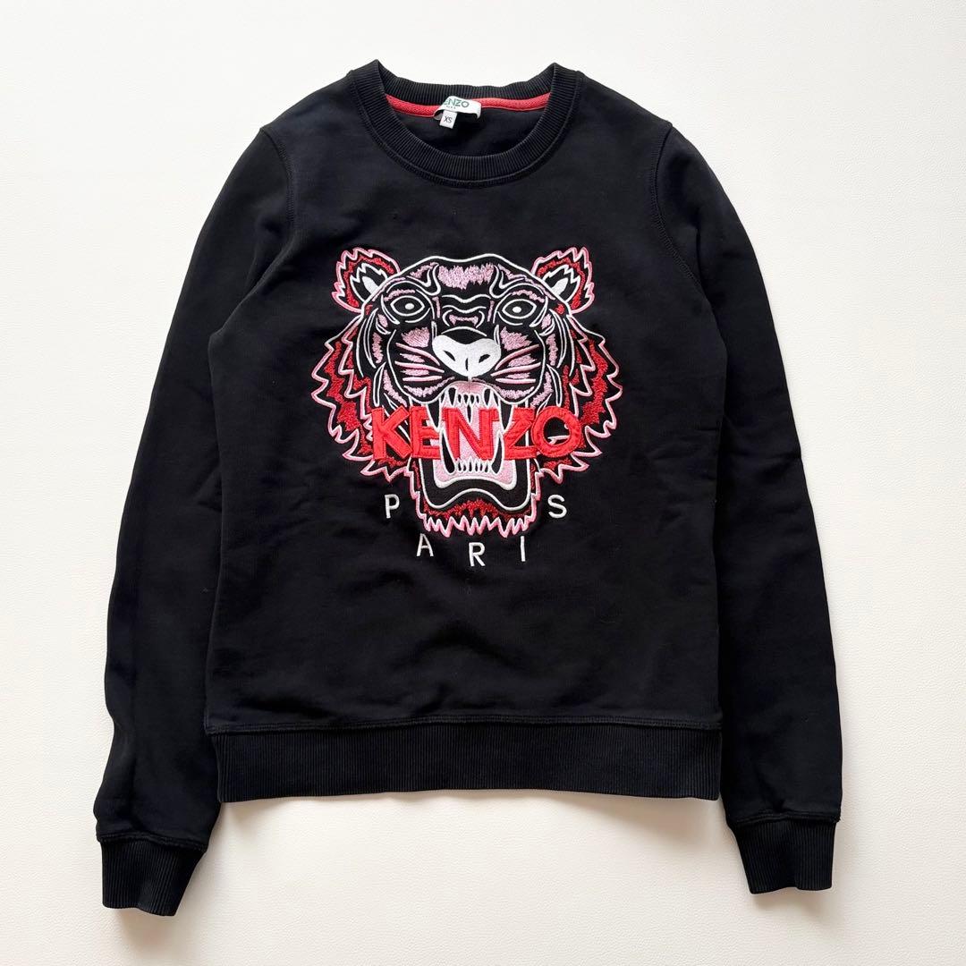 KENZO✨タイガー刺繍 虎 スウェット トレーナー ブラック ピンク XS
