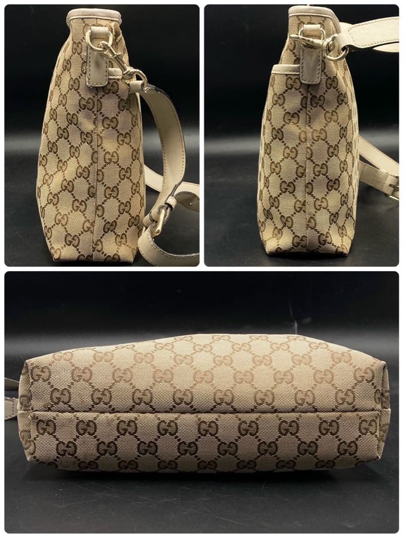 グッチ GG柄 ショルダーバッグ ベージュ キャンバス