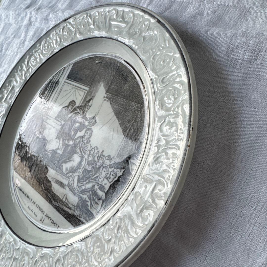 フランスアンティーク　ショワジールロワ　グリザイユ　デザートプレート　平皿