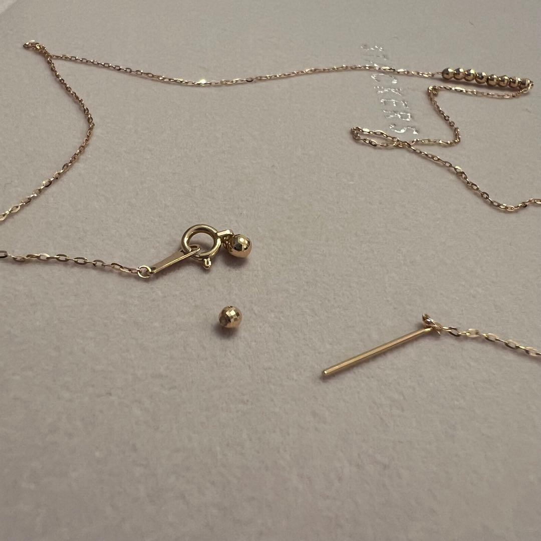 GSTV K18 ピンクゴールド　 可動ビーズチェーンネックレス