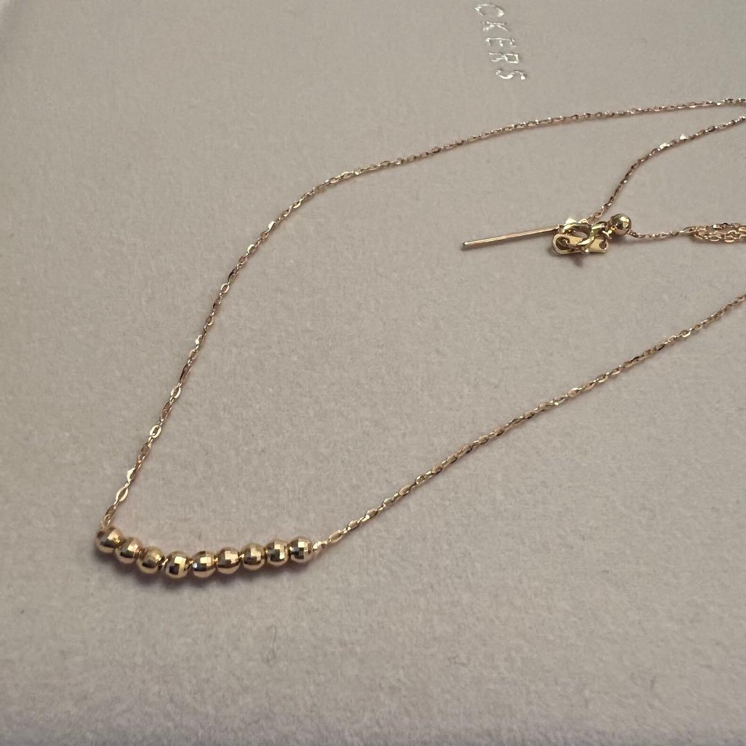 GSTV K18 ピンクゴールド　 可動ビーズチェーンネックレス