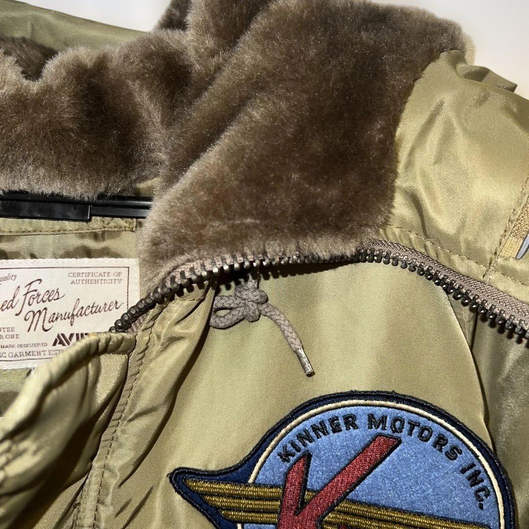 AVIREXダウン風パッチ付きミリタリージャケット/ポケット多め