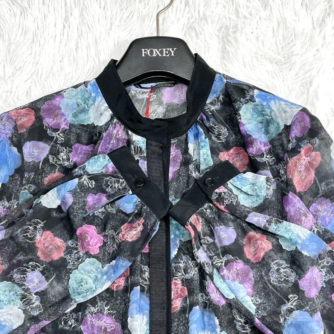新品タグ付★VIVIENNE TAM★花柄 フラワー シャツワンピース 透け感