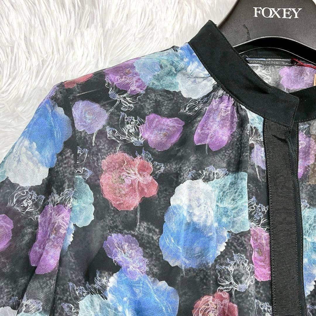 新品タグ付★VIVIENNE TAM★花柄 フラワー シャツワンピース 透け感