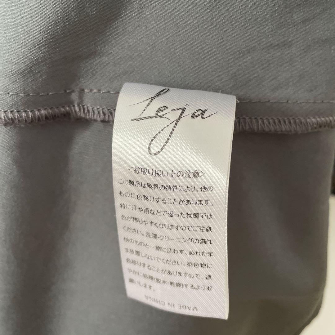 Leja マーメイドシルエットキャミワンピースリボン付きシアーパフスリーブ M