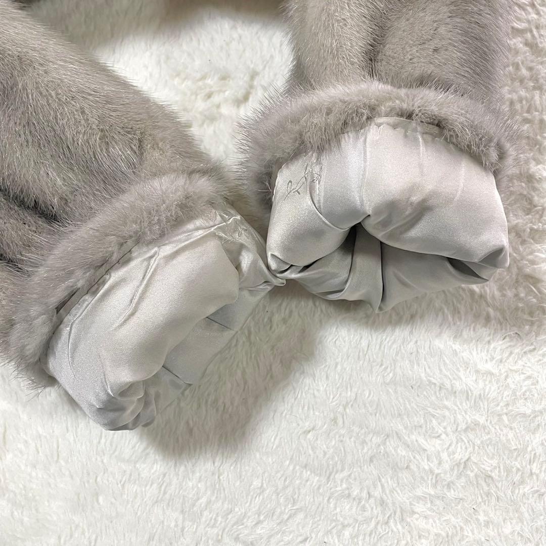 【美品】サファイアミンク 本毛皮 コート なめし柔らか サイズL相当