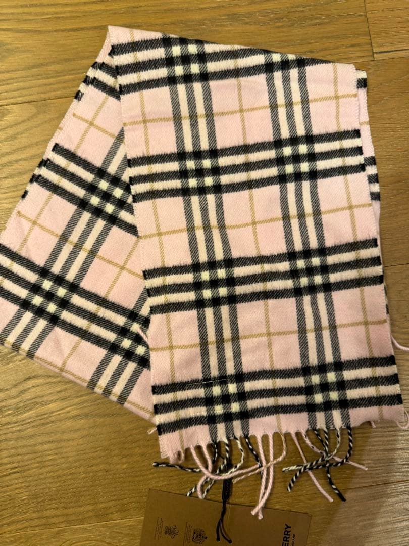 BURBERRY チェックマフラー ピンク系 127x20cm 新品未使用