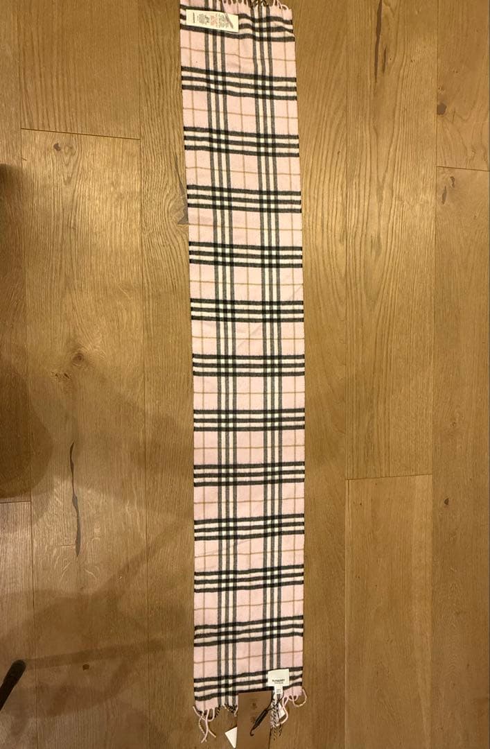 BURBERRY チェックマフラー ピンク系 127x20cm 新品未使用