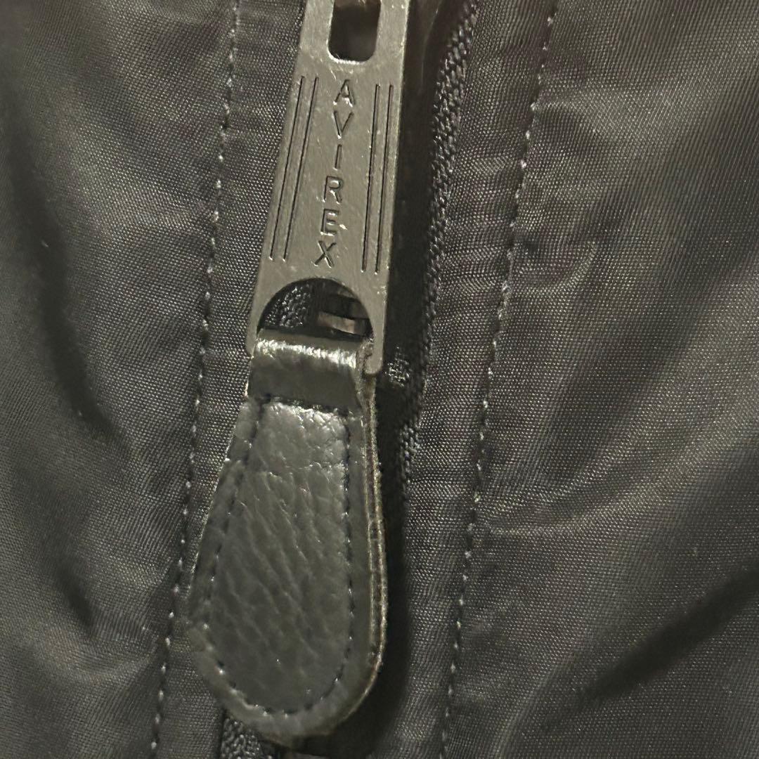 美品 AVIREX フライトジャケット アーチロゴ コマーシャルロゴ L 黒