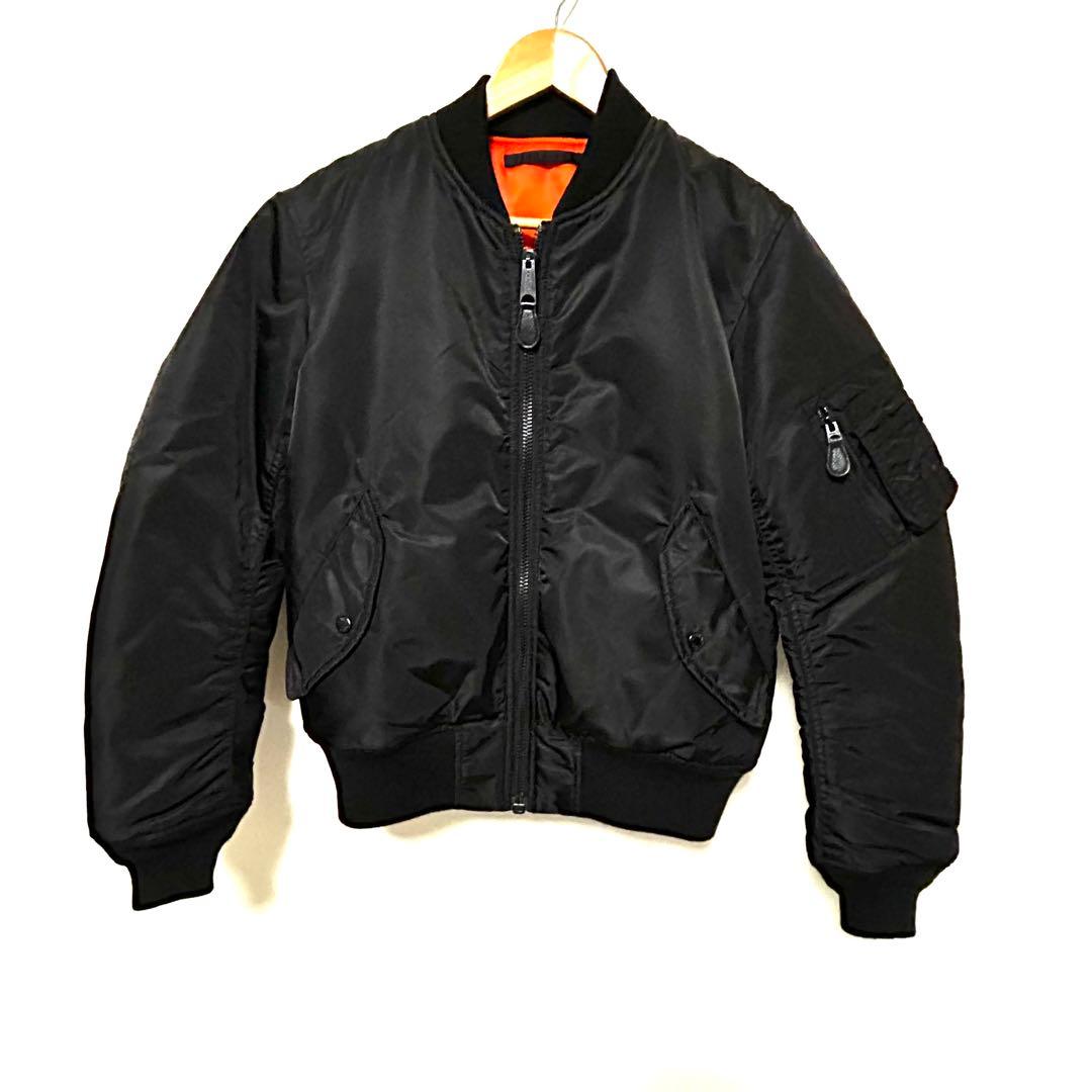 美品 AVIREX フライトジャケット アーチロゴ コマーシャルロゴ L 黒