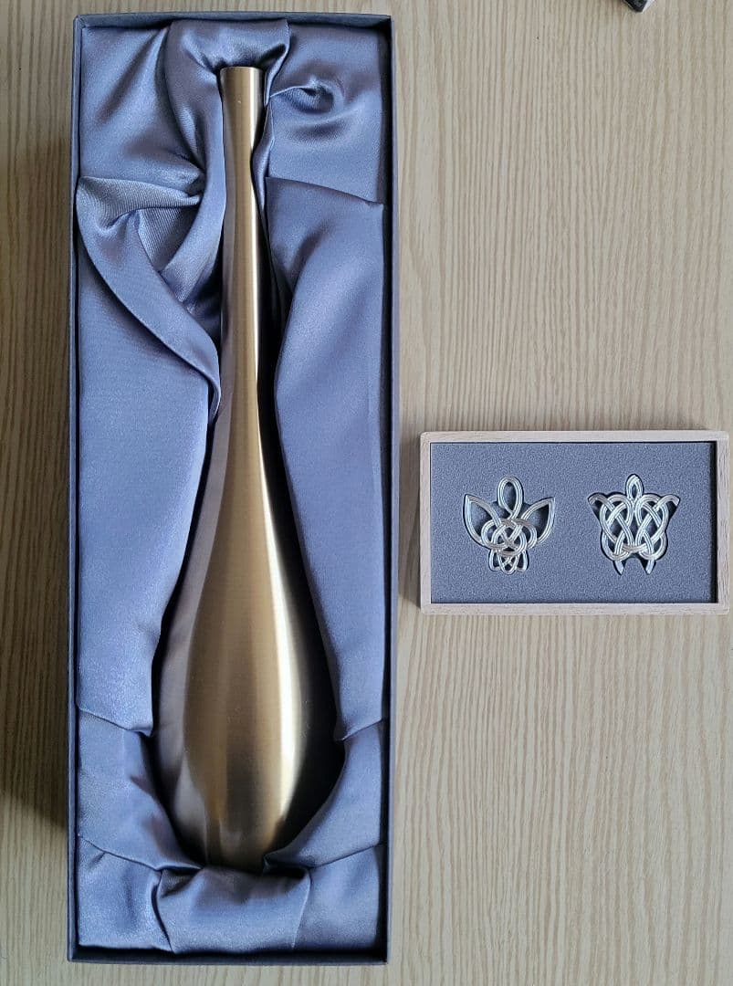 【新品】能作 そろり花瓶 Lサイズ&箸置 鶴亀セット