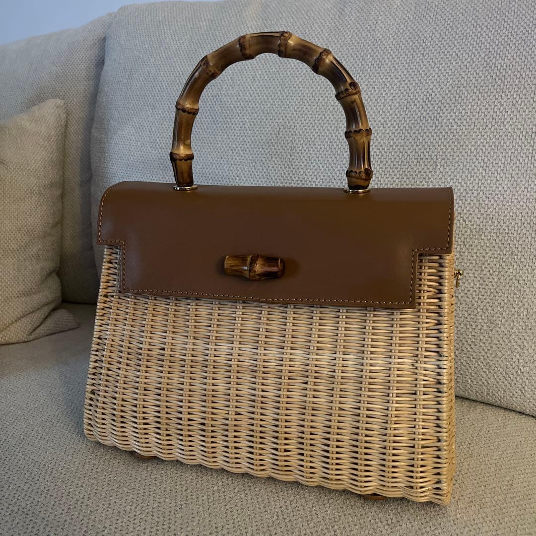 TOMMASO CANDRIA トーマソカンダリア カゴバッグ バンブーハンドル