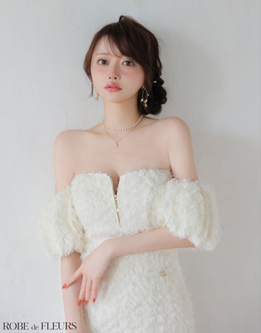 ROBE de FLEURS オフショルダードレス S