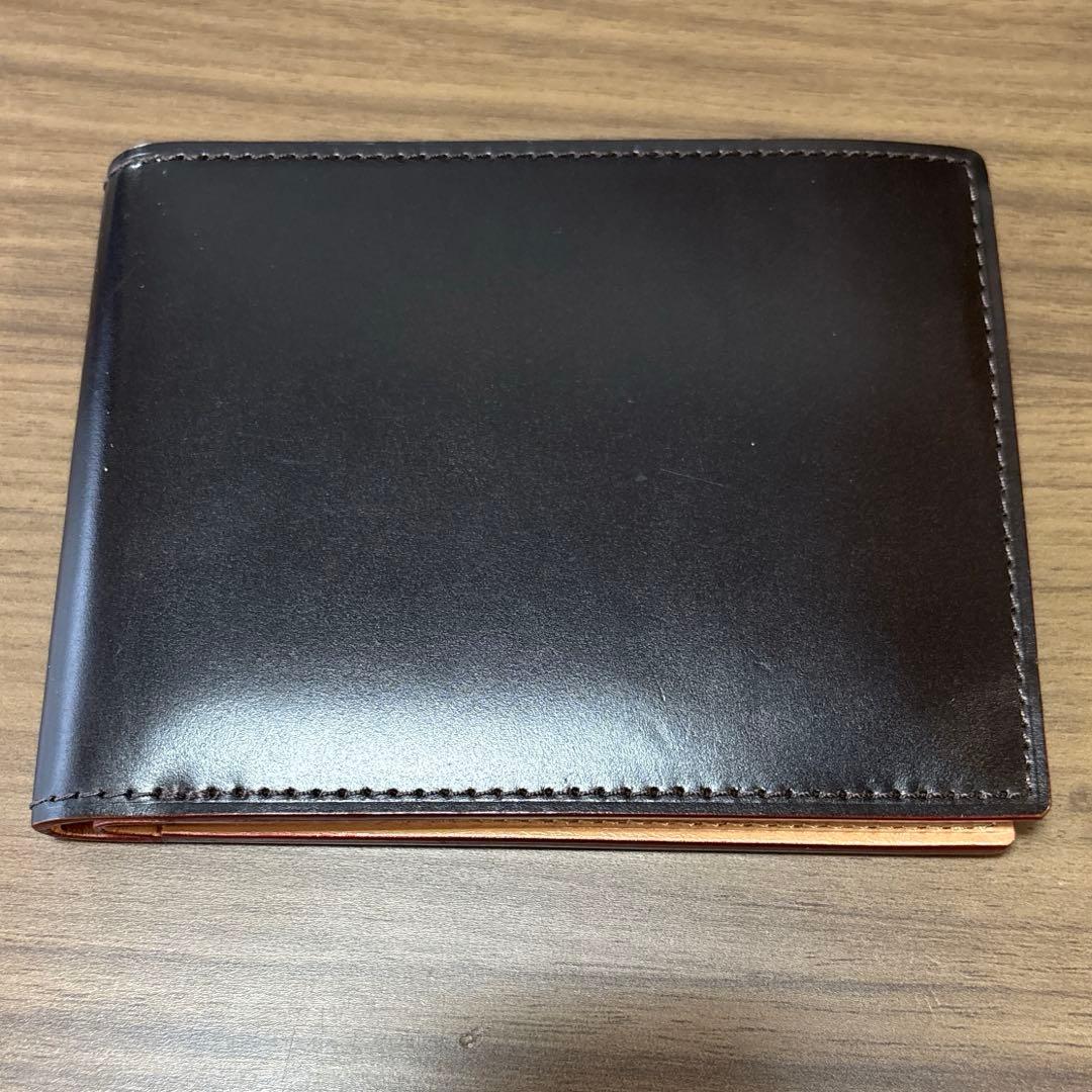 GANZO ダークブラウン 二つ折り財布　ヌメコードバン