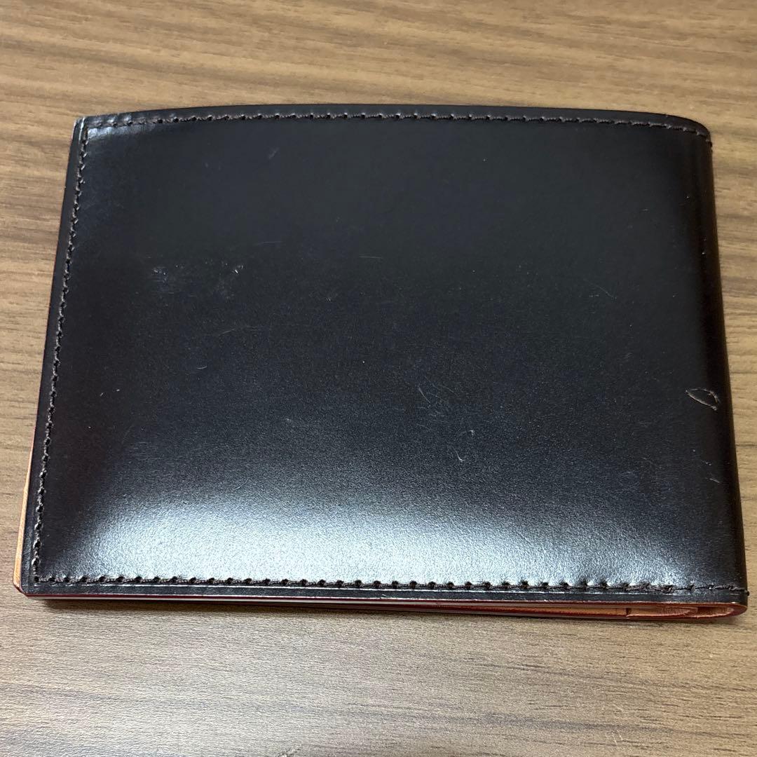 GANZO ダークブラウン 二つ折り財布　ヌメコードバン