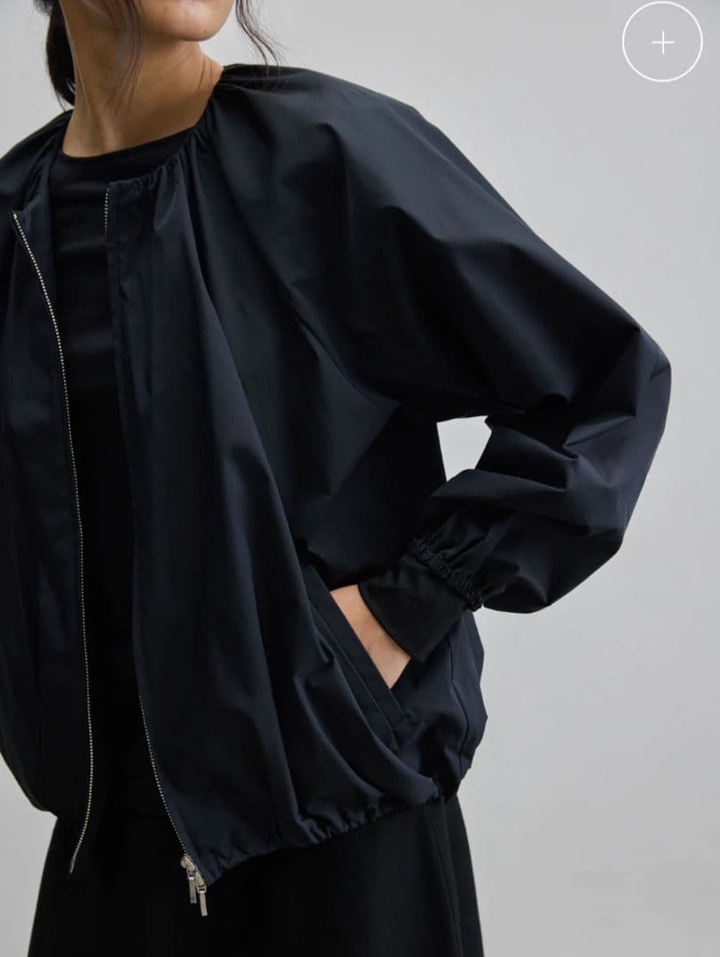 洗える soeju 近年モデル　リモンタブルゾン　ノーカラー　ダブルジップ