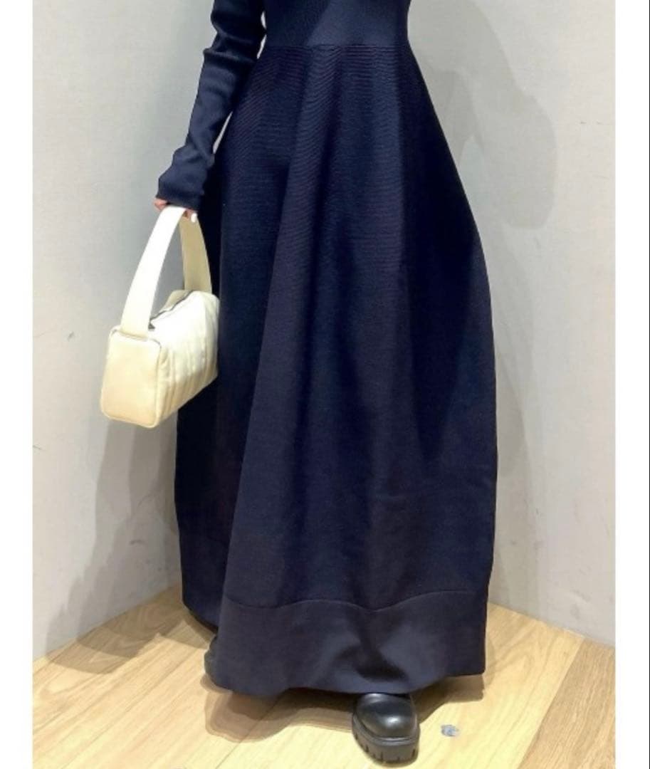 Y*◆様 スタイルミキサー　フォルムポロニットワンピース　Sサイズ　ネイビー