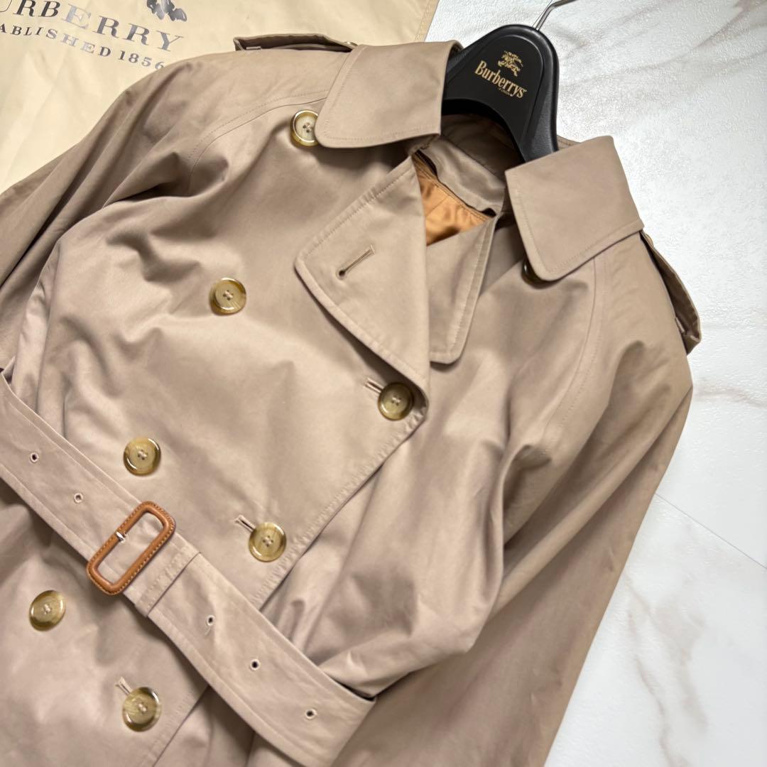 美品◆着丈112 バーバリー ライナー ベルト付 トレンチコート マキシ