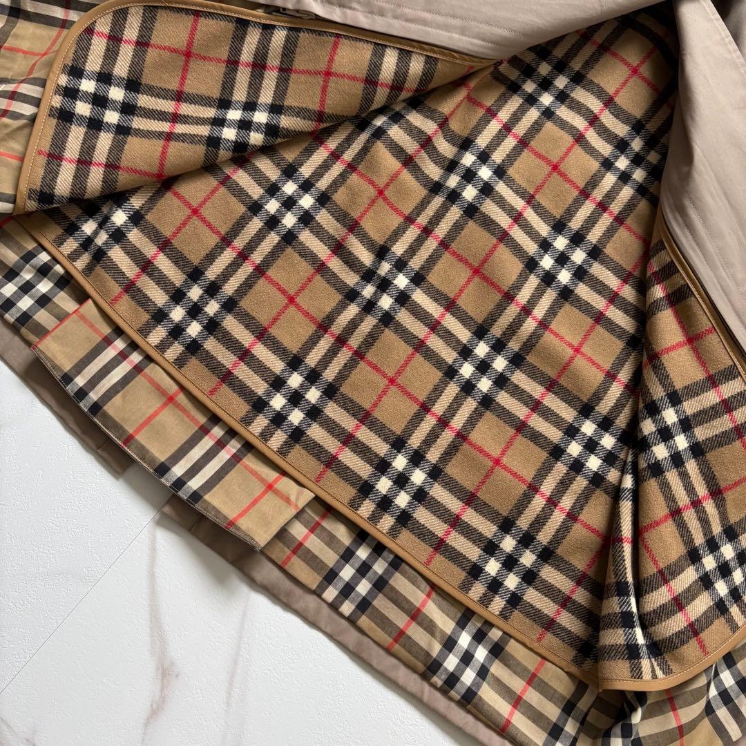 美品◆着丈112 バーバリー ライナー ベルト付 トレンチコート マキシ